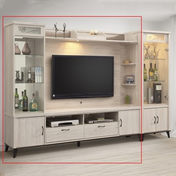 MUNA家居 炭燒白橡7尺開門高低櫃(全組) 210X42.5X181cm