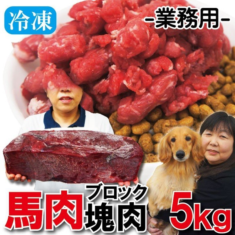 塊肉5kｇ端切れ馬肉 業務用 冷凍ブロック ペットフード ドッグフード 馬肉切落し用 犬用 猫用 キャットフード 生肉 通販  LINEポイント最大0.5%GET | LINEショッピング