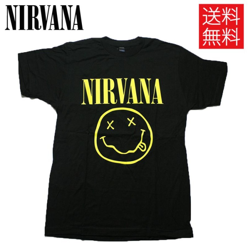 ニルヴァーナ NIRVANA SMILE ライセンス オフィシャル Tシャツ 公式 黒 ...