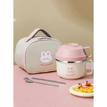 304不銹鋼泡面碗帶蓋飯盒小學生專用宿舍上班族食堂打飯碗筷套裝