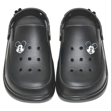 BORUI 柏睿鞋業 大人款 迪士尼造型飾片防水厚底洞洞鞋  黑色  280mm