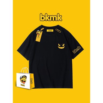 bkmk日系潮牌卡通耿鬼印花t恤男2025年夏季純棉休閑百搭情侶短袖