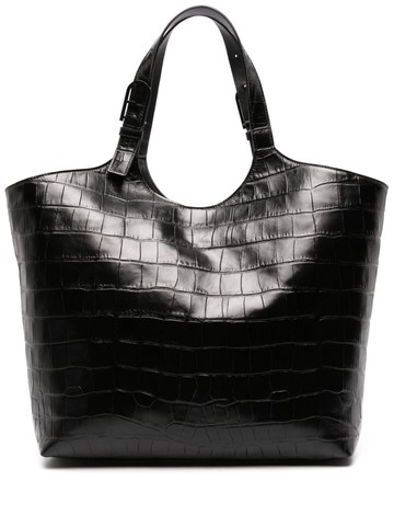 Furla - Flow crocodile-effect tote bag - women - Calf Leather - One Size - Black