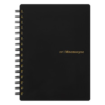 maruman MNEMOSYNE 7mm 橫線線圈筆記本 A6  黑色  1本