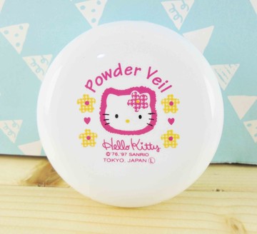 【震撼精品百貨】Hello Kitty 凱蒂貓~KITT粉餅盒-白花圖案#10623