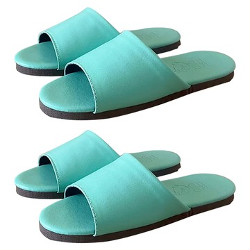 台灣犀利趴 兒童簡約皮質拖鞋  安全防滑  23cm  熊大綠  2雙