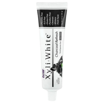 NOW Foods, Solutions，XyliWhite™，木炭清新，牙膏凝膠，薄荷味，6.4 盎司（181 克）