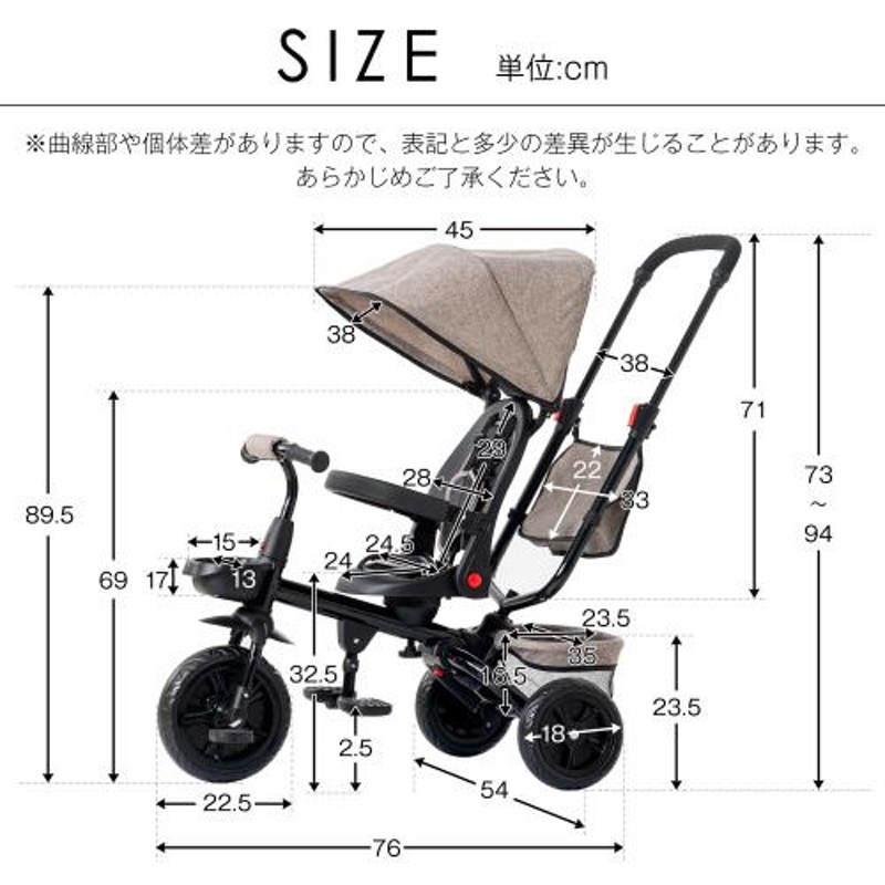 子供用三輪車 折りたたみ 三輪車 手押し棒 バイク かじとり 1歳 2歳 3