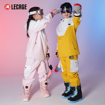 樂凱奇兒童滑雪服套裝男女童防水保暖滑雪裝備雪褲工裝雪褲雪服