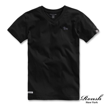 Roush 立體小獅Logo精梳棉V領短TEE(2012101)