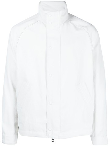 Man On The Boon. - high-neck zip-up shirt jacket - men - Polyester/Polyester - 50 - White