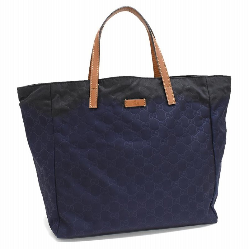グッチ トートバッグ 282439 GGナイロン レザー ネイビー GUCCI