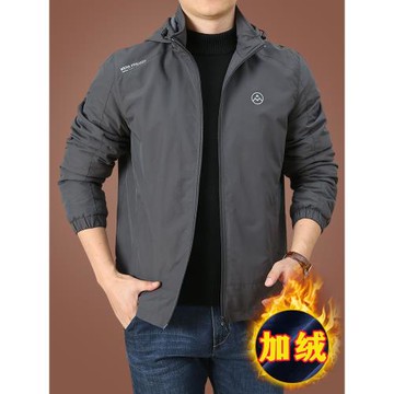 中年男士夾克秋冬上衣加絨大碼男裝爸爸外套春秋款衣服春裝男寬松