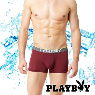【PLAYBOY】超涼感絲彈性四角/平口褲-C017PNE-紅色