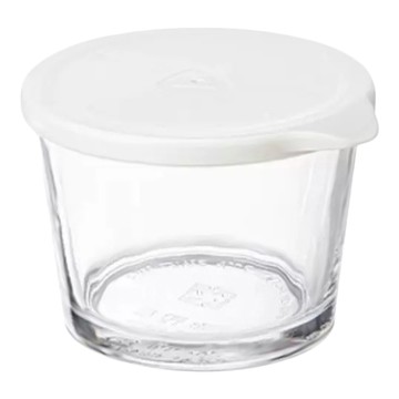 SHIMOYAMA 玻璃儲物罐/保鮮盒 白色 260ml  1個  1 個容器 + 1 個蓋子