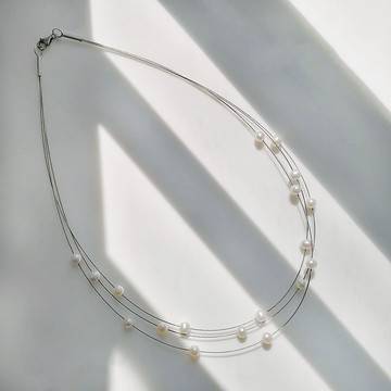 Laura-淡水珍珠配純銀扣頸鏈