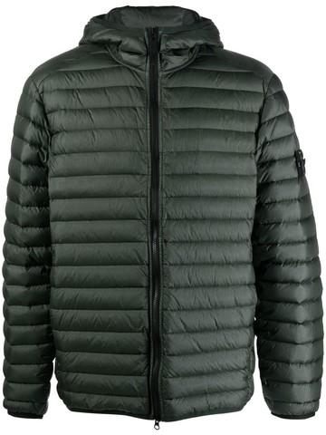 Stone Island - Compass-patch padded short jacket - men - Feather Down/Polyacrylic/Polyamide - L - Green