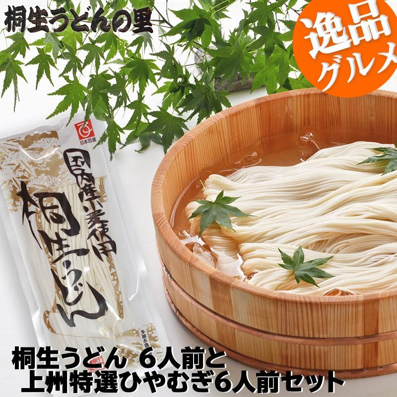 うどん 職人こだわりの地粉を使った桐生うどん3袋（ 6人前）と上州特選ひやむぎ3袋（6人前）