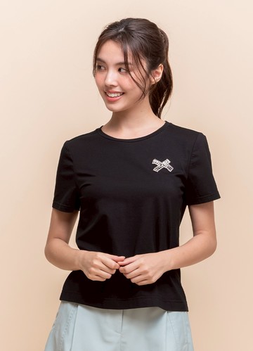 輕漾節奏珠飾棉質Ｔ恤