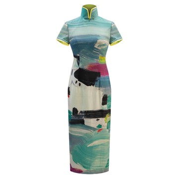 【彩湖居】香港藝術館IP聯乘經典真絲長衫|國潮港風新中式