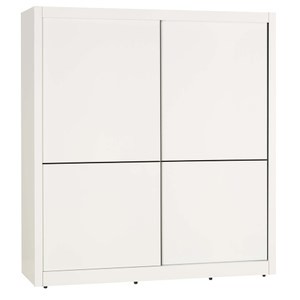 現代風雪白6尺推門衣櫃（內附側拉鏡）