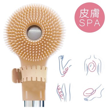 耀您館★日本Beauty World蓮蓬頭用身體SPA按摩去角質梳SWP1202(低刺激細密矽膠;適直徑7~10cm蓮蓬頭)洗澡沐浴用紓壓花灑按摩梳 亦可洗髮用【APP下單點數4倍送】