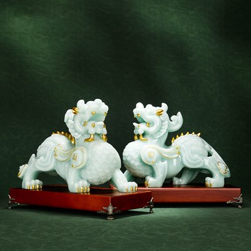 招財貔貅擺件  玉石貔貅擺件招財貔恘一對客廳玄關辦公室裝飾品公司店鋪開業禮物