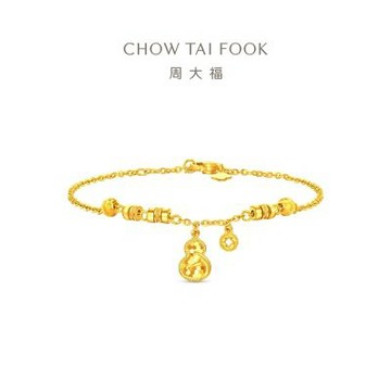 【周大福】網路限定款 馬年生肖 馬上有福葫蘆 黃金手鍊_計價黃金(鍊長15cm)