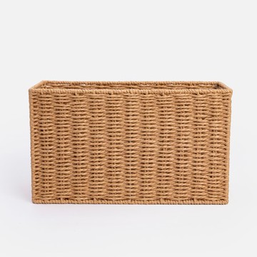 艾禮思手工編織紙繩落地收納籃 長形