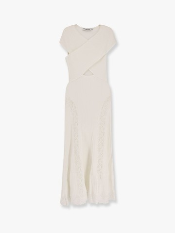 Knit ribbed dress with lace inserts - SELF PORTRAIT - gender_Woman