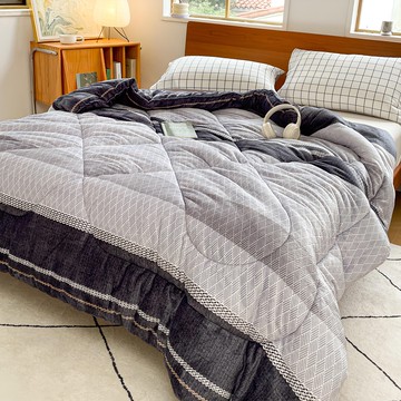 LoveCity 寢城之戀 台灣製 石墨烯黑科技 超保暖重磅雙面法蘭絨暖暖被  150 x 200cm  協奏曲 灰色