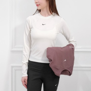 【Sharkhead】現貨 Nike Sportswear 薄長袖 坑條 奶油 藕紫 長T IF0237-133 502