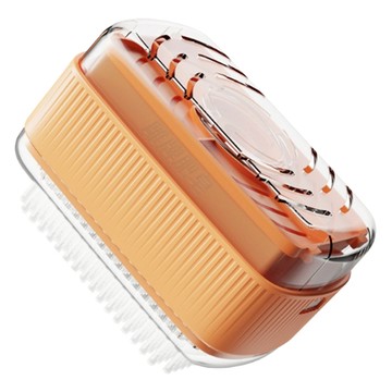 E.dot 二合一肥皂洗衣刷/肥皂盒 粉橘色 尺寸13x8x9cm PP材質  1個