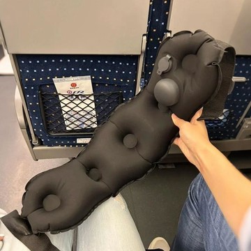 🍃高雄出貨🌸 戶外旅行充氣腰枕 長條靠背頸枕兩用設計 便攜摺疊按壓充氣TPU 車上辦公午休撐腰好舒服輕巧好攜帶又耐用