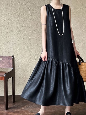 【高訂系列】心映琉璃天絲珠光拼接魚尾洋裝-5076