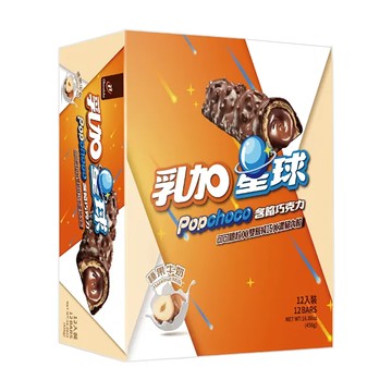 77 乳加星球 榛果牛奶 Popchoco 含餡巧克力 12入裝  456g  1盒