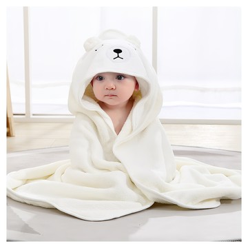 Vanibaby 連帽嬰兒浴巾  白熊  1條