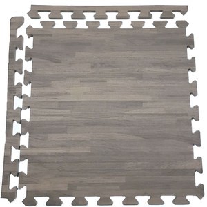 深拼花木紋地墊-48*48*1.2cm/4入 附邊條x2