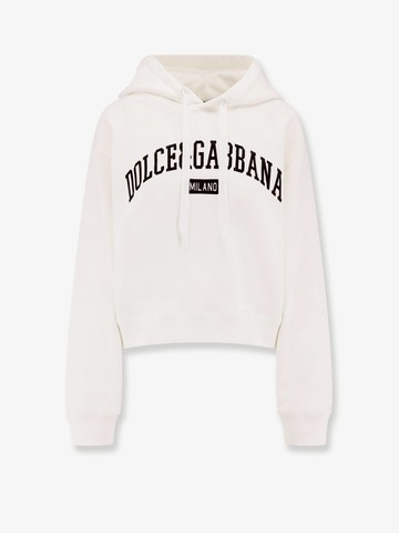 Rib-coté sweatshirt with logo print - DOLCE & GABBANA - gender_Woman