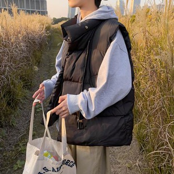 港風冬季潮牌馬甲棉襖男潮流外穿bf情侶加厚帥氣保暖坎肩棉衣背心