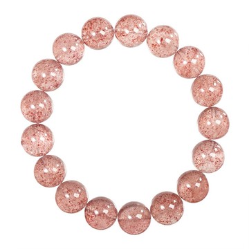 【正佳珠寶】草莓晶 高品白淨透體草莓晶 11.8-12.3mm 草莓晶手珠