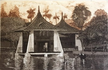 原作版畫-台中公園-潘孟堯