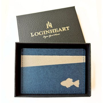 LOGINHEART｜魚滿堂_北歐藍灰(鏤空) 全防護屏蔽感應卡夾 名片夾 5卡層皆受屏蔽 防盜刷 防消磁 台灣製造