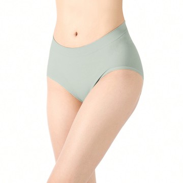 【透氣薄感】抗菌無縫內褲-中高腰 - M / 酪梨綠