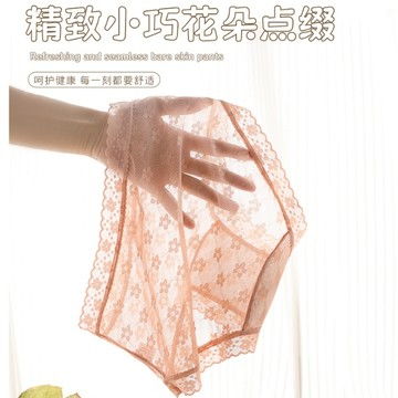 溫柔蕾絲少女純欲性感網紗無痕式舒適抗菌底襠中腰女士三角褲