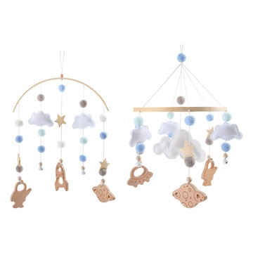 🌈「北歐風兒童玩具」新生兒床鈴支架星空款搖鈴寶寶嬰兒床掛件益智安撫雲朵星空床鈴