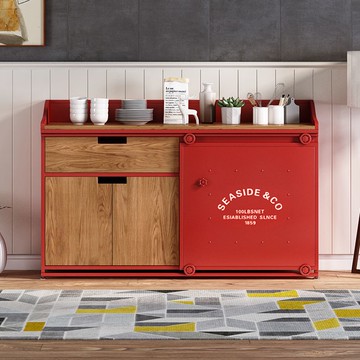 免運可開票 工業風鐵藝餐邊柜餐廳飯店包廂茶水柜靠儲物柜美式復古loft備餐柜 現貨速發pyy7766