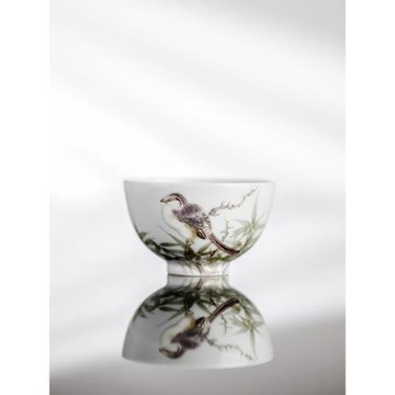 論藝堂 粉彩 宋畫花鳥杯 景德鎮陶瓷手工茶器主人杯