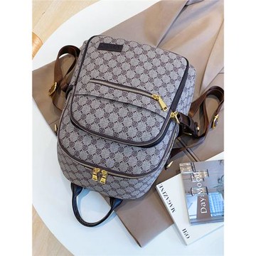 小眾質感雙肩包2025新款印花休閑大容量軟皮書包時尚潮流旅游背包