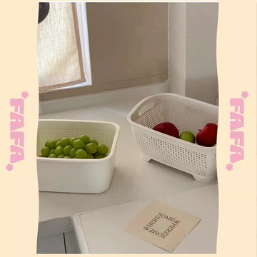 隔日到貨｜雙層瀝水盆 洗菜 蔬果濾水籃 洗菜瀝水盆 水果瀝水籃 廚房清洗盆 家用盆 ｜FAFA 發發家居 台灣